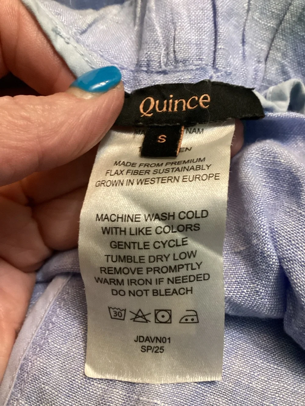 100% European Linen Pants-French Blue